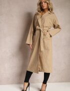 ann gissy Palton bej cu cordon Oversize Terethia