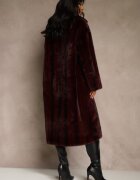 ann gissy Palton de blană Bordeaux Oversize cu buzunare cu clape Zellnessa