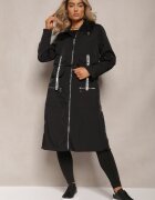 ann gissy Palton Negru cu Lungime Reglabilă și Inserții Decorative Nainika