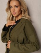 ann gissy Palton Verde cu curea legată Oversize Terethia