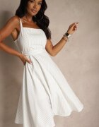 ann gissy Rochie Albă Cloș cu Viscoză în Dungi Dolavessa