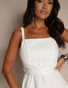 ann gissy Rochie Albă Cloș cu Viscoză în Dungi Dolavessa