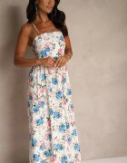 ann gissy Rochie Albastră Cloș cu Vâscoză cu Imprimeu Floral Nalivie