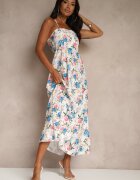 ann gissy Rochie Albastră Cloș cu Vâscoză cu Imprimeu Floral Nalivie