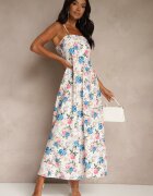 ann gissy Rochie Albastră Cloș cu Vâscoză cu Imprimeu Floral Nalivie