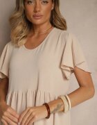 ann gissy Rochie bej deschis evazată cu vâscoză în stil casual Filarenna