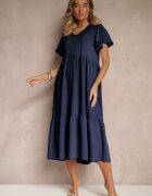 ann gissy Rochie Bleumarin Cloș din Vâscoză în stil casual Filarenna