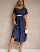 ann gissy Rochie Bleumarin Cloș din Vâscoză în stil casual Filarenna