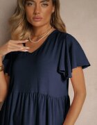 ann gissy Rochie Bleumarin Cloș din Vâscoză în stil casual Filarenna