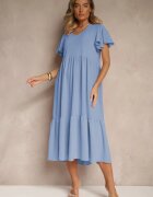 ann gissy Rochie Cloș Albastră Deschisă cu Viscoză în Stil Casual Filarenna
