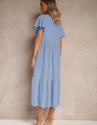 ann gissy Rochie Cloș Albastră Deschisă cu Viscoză în Stil Casual Filarenna