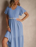 ann gissy Rochie Cloș Albastră Deschisă cu Viscoză în Stil Casual Filarenna