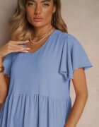 ann gissy Rochie Cloș Albastră Deschisă cu Viscoză în Stil Casual Filarenna