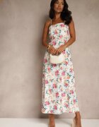 ann gissy Rochie Evazată Roz din Viscoză cu Imprimeu Floral Nalivie