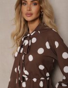 ann gissy Rochie Maro cu Buline cu Croi Evazat cu Legătură la Gât Xelvira