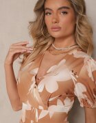 ann gissy Rochie Maro deschis Petrecută cu Imprimeu floral și Volan Tdivona