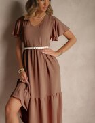 ann gissy Rochie Maro Evazată cu Viscoză în Stil Casual Filarenna