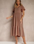 ann gissy Rochie Maro Evazată cu Viscoză în Stil Casual Filarenna