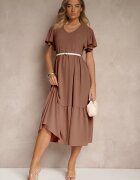 ann gissy Rochie Maro Evazată cu Viscoză în Stil Casual Filarenna
