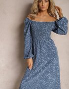 ann gissy Rochie Midi Bleumarin Evazată Cu buline Gernia