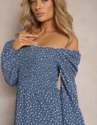 ann gissy Rochie Midi Bleumarin Evazată Cu buline Gernia