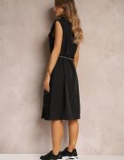 ann gissy Rochie Neagră sub genunchi cu curea decorativă Adarene