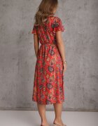 ann gissy Rochie petrecută cu adaos de vâscoză decorată cu motiv Paisley Nesaleia Roșie