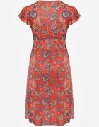 ann gissy Rochie petrecută cu adaos de vâscoză decorată cu motiv Paisley Nesaleia Roșie