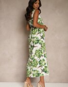 ann gissy Rochie Verde din Viscoză Evazată cu Flori Nilestra