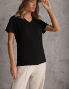 ann gissy Tricou Negru Clasic din Bumbac Irithnea