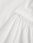  Ansamblu Alb din Bumbac Pantaloni Largi Drepți cu elastic în talie Bluză cu Decupaje Vimarases