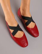  Balerini Bordeaux-Roșii pe talpă plată cu elastic Elianora