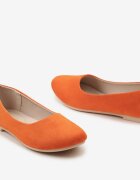  Balerini Clasici Portocalii din eco-piele întoarsă cu vârf rotund Harneli