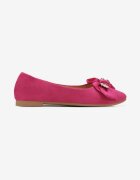  Balerini Eleganti Fucsia cu Fundiță și Cataramă Metalică Kleveni