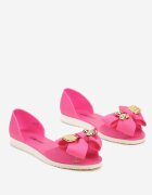  Balerini fucsia Meliski tip slip-on cu aplicații și fundiță Aurbea