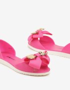  Balerini fucsia Meliski tip slip-on cu aplicații și fundiță Aurbea