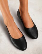  Balerini Negre Plate din imitație de piele Slip-on cu vârf rotund Jemenna