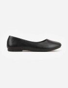  Balerini Negre Plate din imitație de piele Slip-on cu vârf rotund Jemenna