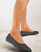  Balerini Negri Slip-on Sclipitori cu Talpă Plată Claremarie