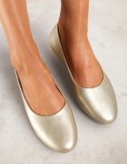  Balerini Plati Aurii din imitație de piele Slip-on cu vârf rotund Jemenna