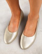  Balerini Plati Aurii din imitație de piele Slip-on cu vârf rotund Jemenna