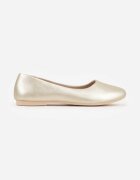  Balerini Plati Aurii din imitație de piele Slip-on cu vârf rotund Jemenna