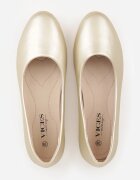 Balerini Plati Aurii din imitație de piele Slip-on cu vârf rotund Jemenna
