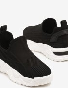 ballada Adidași negri plasă slip-on decorați cu imprimeuri în relief Nusadela