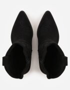 ballada Botine Cowboy Negre Sclipitoare cu toc gros Remirra