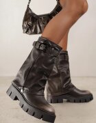 ballada Botine Maro Biker Boots cu carâmb tip crac cu Cataramă Veresta