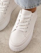 ballada Chunky Sneakers Alb pe platformă reliefată Trianne