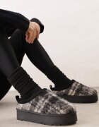 ballada Cizme de zăpadă Negre pe Platformă decorate cu carouri Ammea