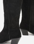 ballada Cizme Negre Brodate Cowboy cu Toc Conic Galianna