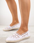 ballada Espadrile albe cu partea superioară perforată și talpă împletită Gratifyinglys